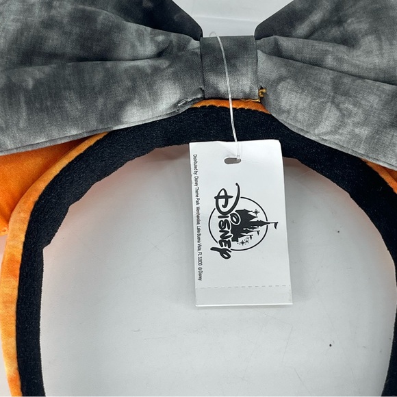 DISNEY PARKS NWT MINNIE MOUSE EARS HEADBAND HALLOWEEN ORANGE BLACK - Picture 5 of 6